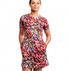 EUC French Connection Eleanor Multicolor Watercolor Dress Size 12 US